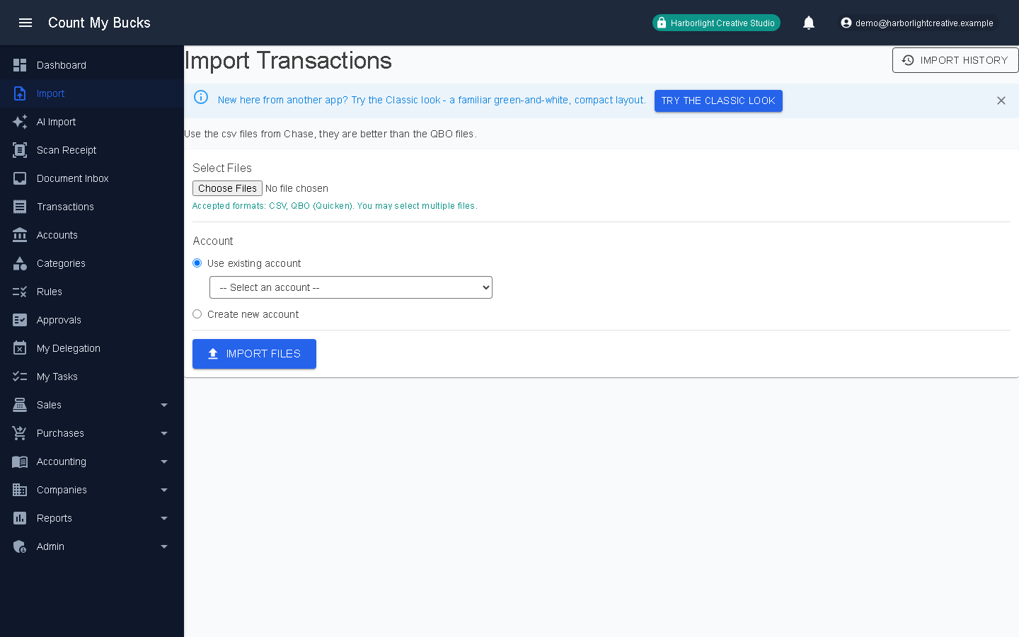 Import screenshot