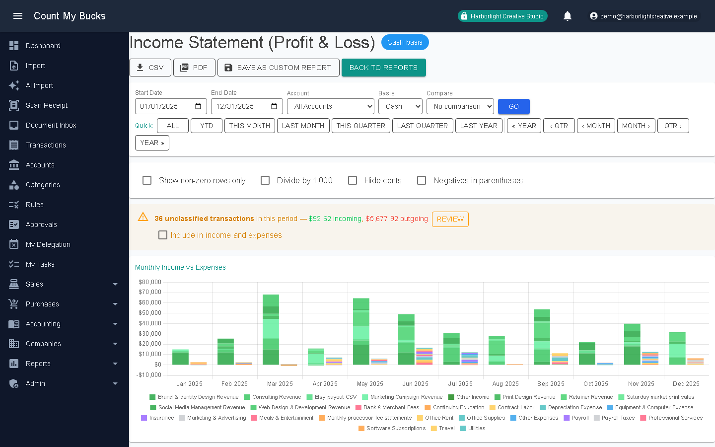 Income Statement screenshot