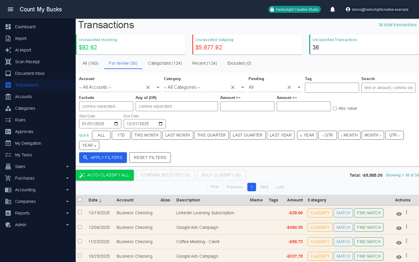 Transactions screenshot