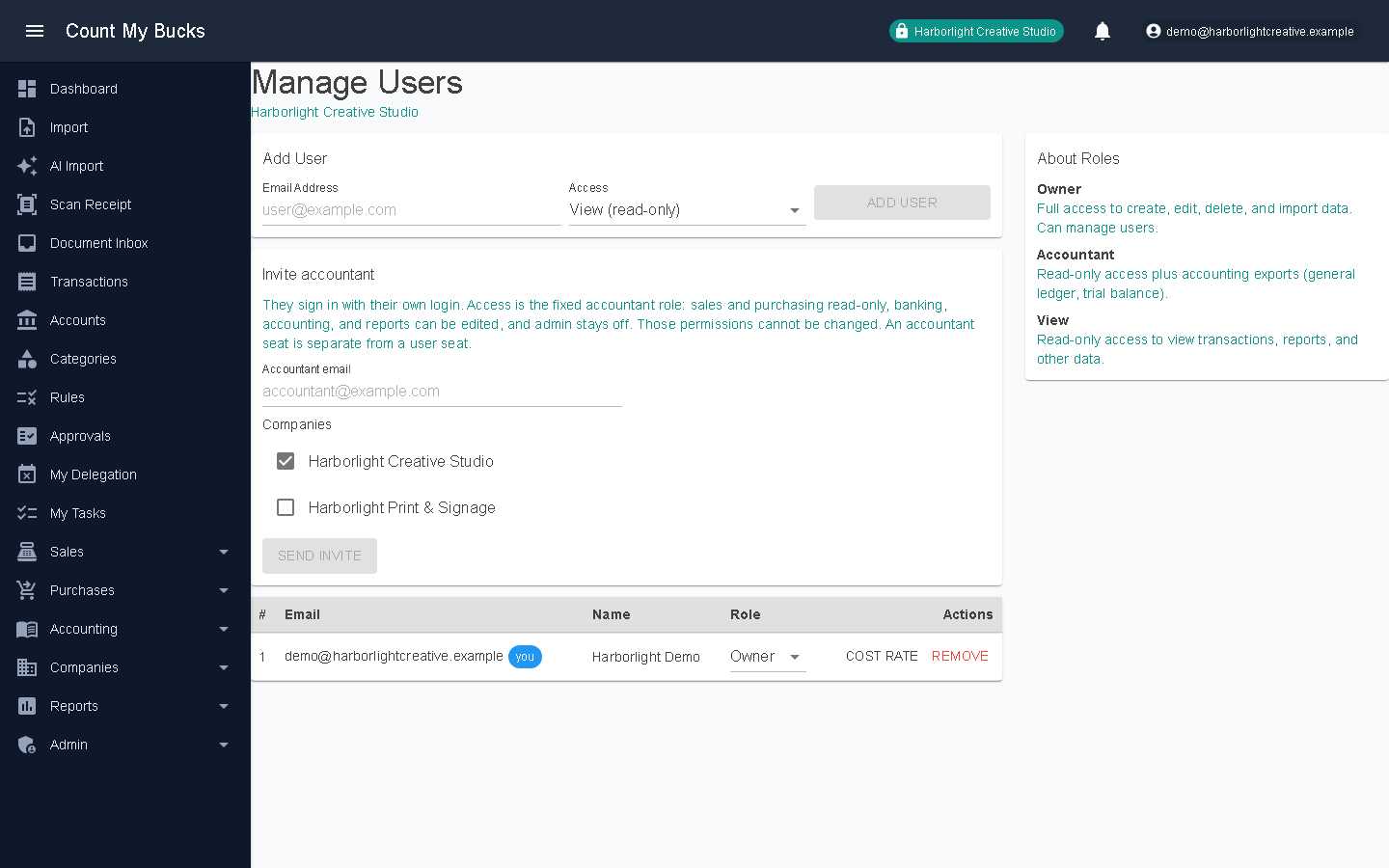 User Management screenshot